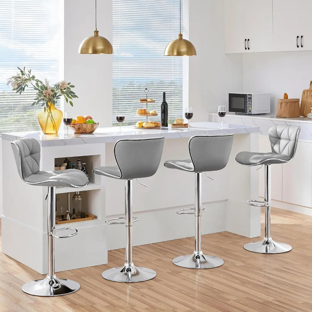 Set of 4 Modern Bar Chairs Adjustable