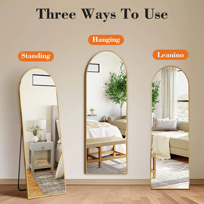 Standing Hanging or Wall-Mounted Mirrors with Stand Aluminum Alloy Frame