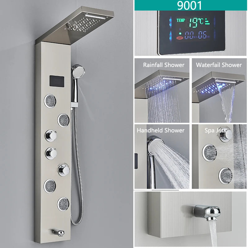 LED Rainfall Shower Panel System