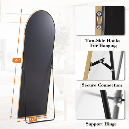 Standing Hanging or Wall-Mounted Mirrors with Stand Aluminum Alloy Frame