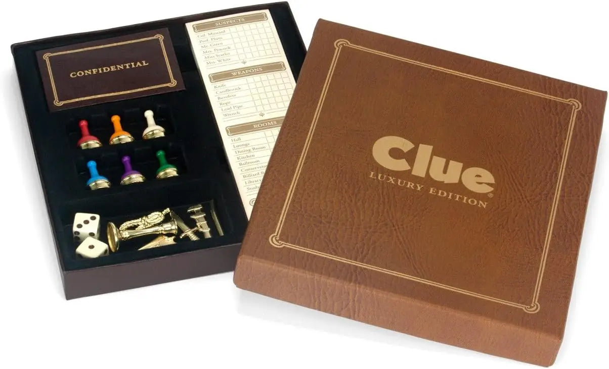 Game Company Clue Luxury Edition Board Game with Wood Cabinet