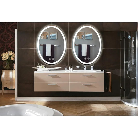 Oval LED Bathroom Vanity Makeup Mirror