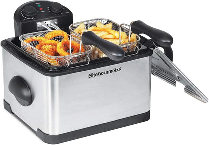 Electric Immersion Deep Fryer 3-Baskets