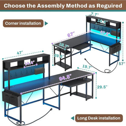 L-shaped game table,