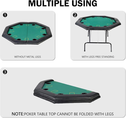 Felt Top Board Game Table with Plastic Cup Holders