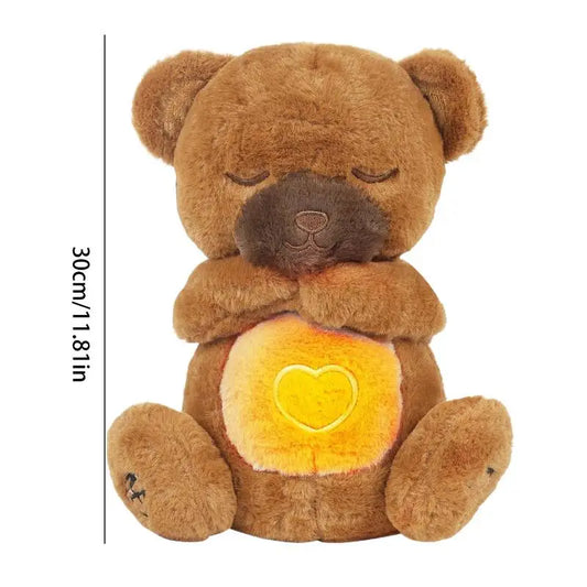 30cm Breathing Bear Baby Animals Plush Toys Kids Sleeping Appease Companion Snoring Doll with Sound and Light Birthday Gift