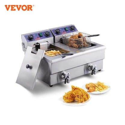 VEVOR  Electric Deep Fryer w/Dual Removable Tanks