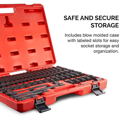 Impact Socket Set, Shallow & Deep Sockets, Ratchet