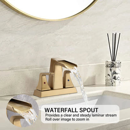 4-inch center waterfall style bathroom sink faucet