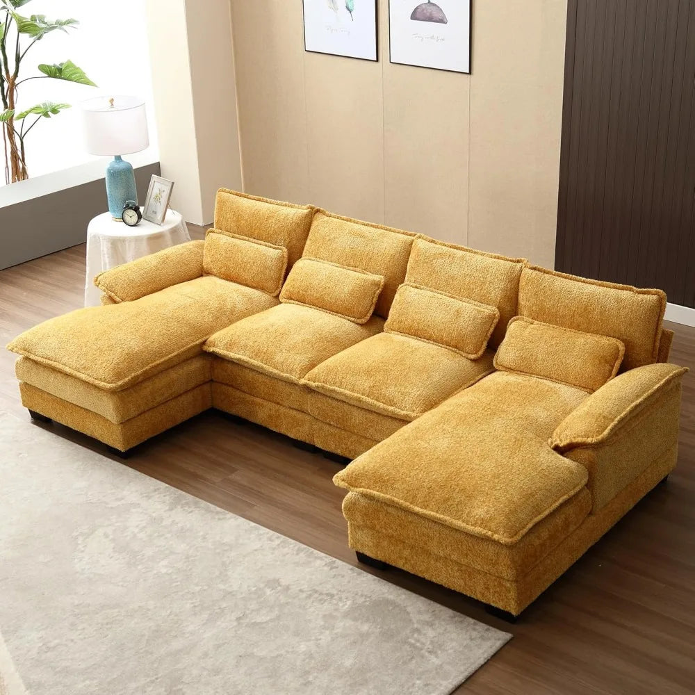 Modular Sofa Sleeper with Double Chaise & Memory Foam