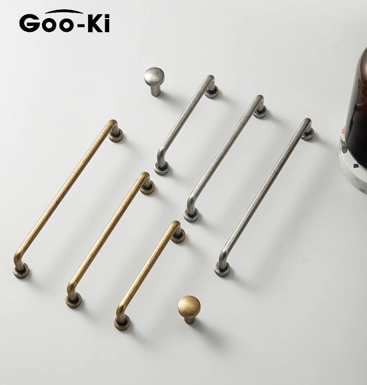 Goo-Ki Modern Black Silver Bronze Handles Cabinet Pulls