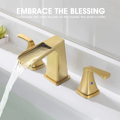 4-inch center waterfall style bathroom sink faucet