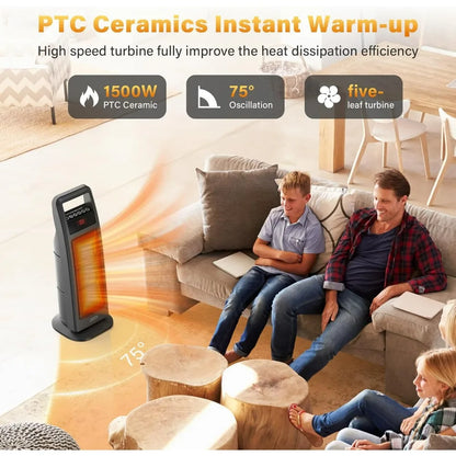 1500W PTC Ceramic Heater with remote, 3 Modes