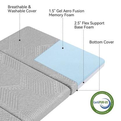 Foldable Memory Foam Mattress with Bag