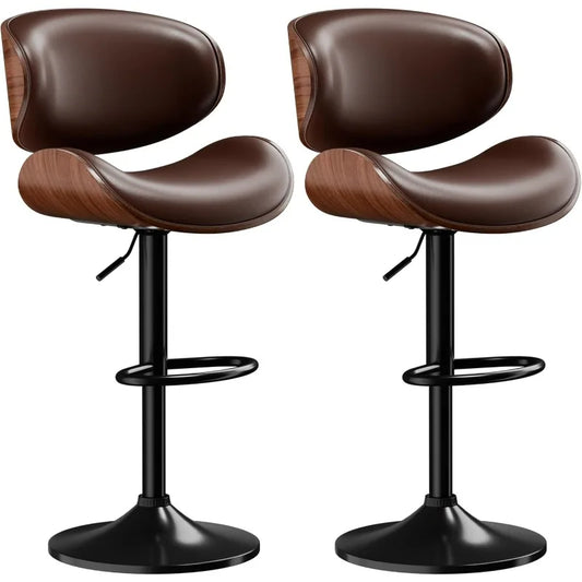 Adjustable Swivel Leather Bar Stools for Kitchen Island