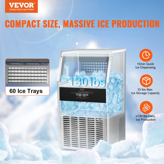 Commercial Ice Machine 60 Ice Cubes in 12-15 Minutes