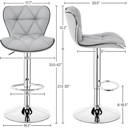 Set of 4 Modern Bar Chairs Adjustable